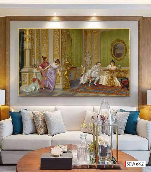 TRANH TREO TƯỜNG - TRANH PHỤC HƯNG TÂN CỔ ĐIỂN- KHỔ LỚN - TRANH PHÒNG KHÁCH - 2024- MÃ: SDW (992)