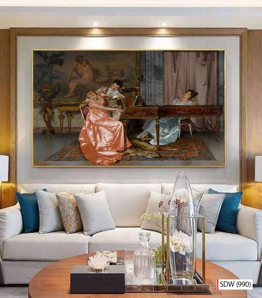 TRANH TREO TƯỜNG - TRANH PHỤC HƯNG TÂN CỔ ĐIỂN- KHỔ LỚN - TRANH PHÒNG KHÁCH - 2024- MÃ: SDW (990)