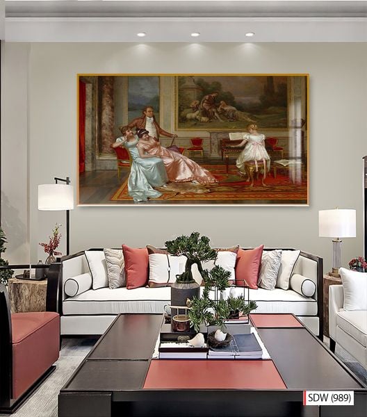 TRANH TREO TƯỜNG - TRANH PHỤC HƯNG TÂN CỔ ĐIỂN- KHỔ LỚN - TRANH PHÒNG KHÁCH - 2024- MÃ: SDW (989)