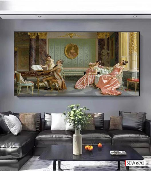 TRANH TREO TƯỜNG - TRANH PHỤC HƯNG TÂN CỔ ĐIỂN- KHỔ LỚN - TRANH PHÒNG KHÁCH - 2024- MÃ: SDW (970)