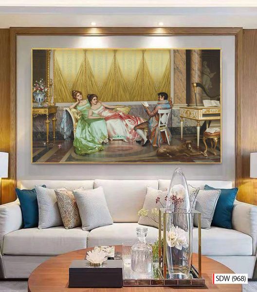 TRANH TREO TƯỜNG - TRANH PHỤC HƯNG TÂN CỔ ĐIỂN- KHỔ LỚN - TRANH PHÒNG KHÁCH - 2024- MÃ: SDW-968