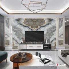 BST158 - TẤM PVC ỐP TƯỜNG - TRANG TRÍ PHÒNG KHÁCH, SAU SOFA, LỄ TÂN - VÂN ĐÁ ĐỐI XỨNG - KHỔ LỚN