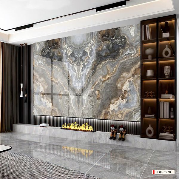 TẤM PVC ỐP TƯỜNG - TRANG TRÍ PHÒNG KHÁCH, SAU SOFA, LỄ TÂN - VÂN ĐÁ ĐỐI XỨNG - KHỔ LỚN - MÃ: T3D-6622A