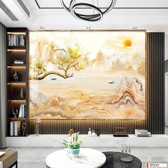 BST122 - TRANH PVC ỐP TƯỜNG - PHÒNG KHÁCH VÁCH TIVI - TRANH VÂN ĐÁ PHONG CẢNH - KHỔ LỚN