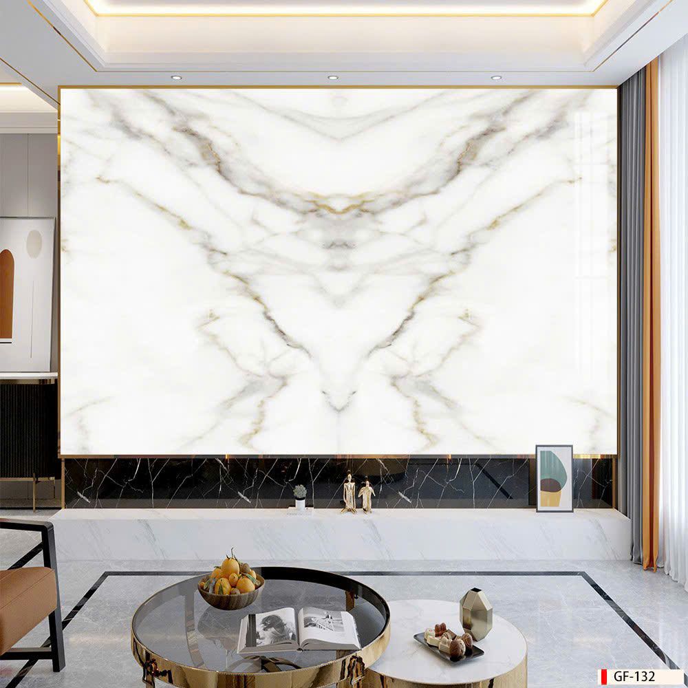 BST146 - TẤM PVC ỐP TƯỜNG - TRANG TRÍ PHÒNG KHÁCH, SAU SOFA, LỄ TÂN - TRANH VÂN ĐÁ ĐỐI XỨNG - KHỔ LỚN