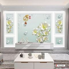 BST 155 - TRANH DÁN TƯỜNG 3D - TRANG TRÍ PHÒNG KHÁCH, VÁCH TIVI, SAU SOFA - CHỦ ĐỀ PHÀO CHỈ TÂN CỔ ĐIÊN - KHỔ LỚN
