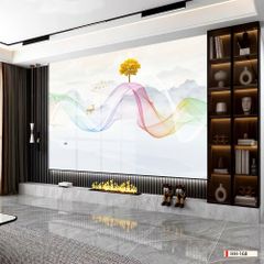 BST163 - TẤM ỐP VÂN ĐÁ HIỆN ĐẠI KẾT HỢP - VÁCH TIVI, PHÒNG KHÁCH