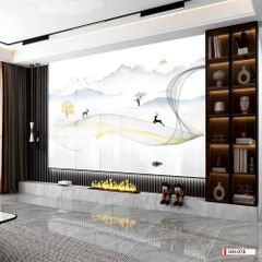 BST163 - TẤM ỐP VÂN ĐÁ HIỆN ĐẠI KẾT HỢP - VÁCH TIVI, PHÒNG KHÁCH