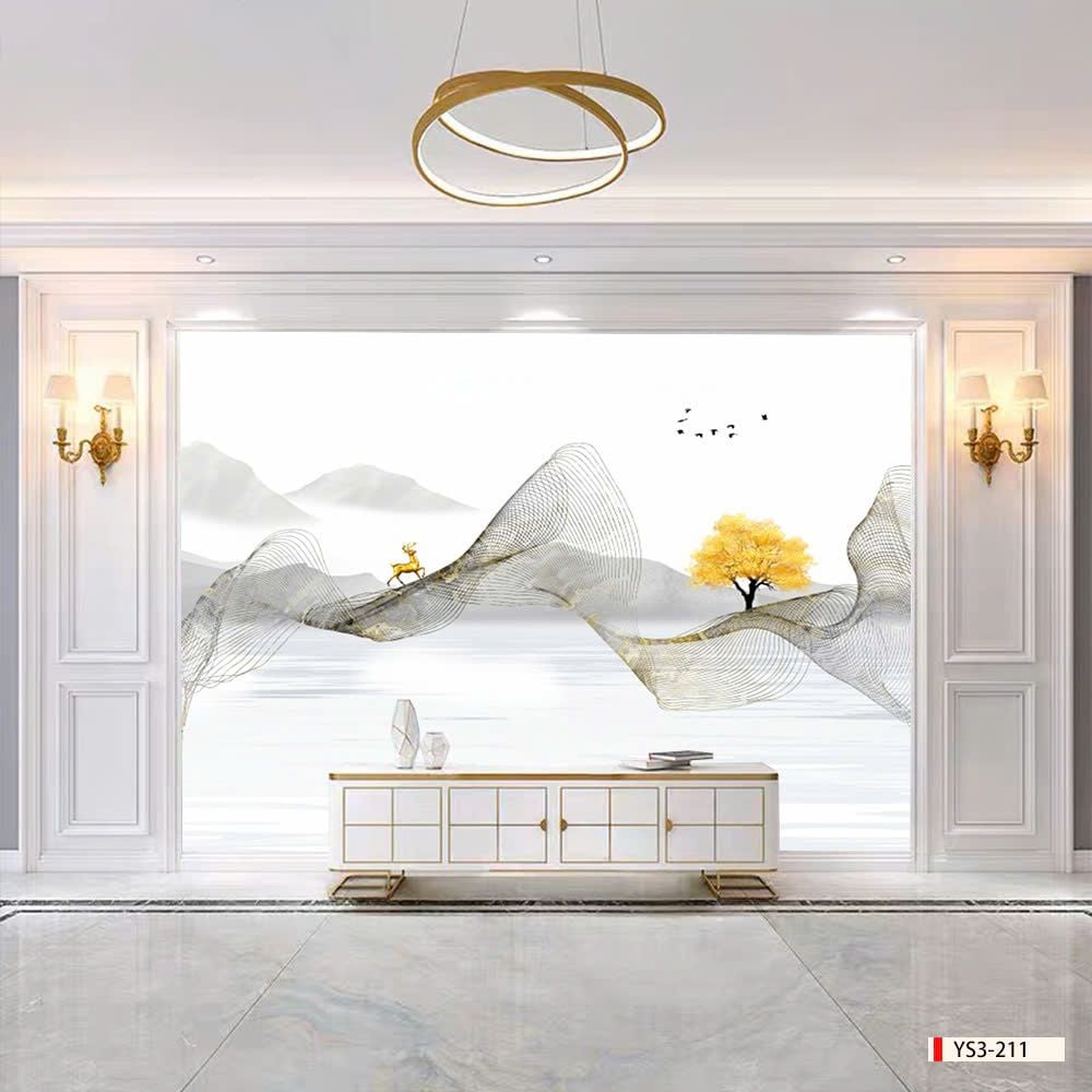 BST163 - TẤM ỐP VÂN ĐÁ HIỆN ĐẠI KẾT HỢP - VÁCH TIVI, PHÒNG KHÁCH