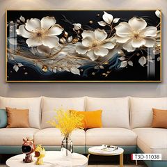 214 - TRANH TREO TƯỜNG PHÒNG KHÁCH HIỆN ĐẠI SANG TRỌNG -TRANH HOA, BÌNH HOA 3D | T3D-11038