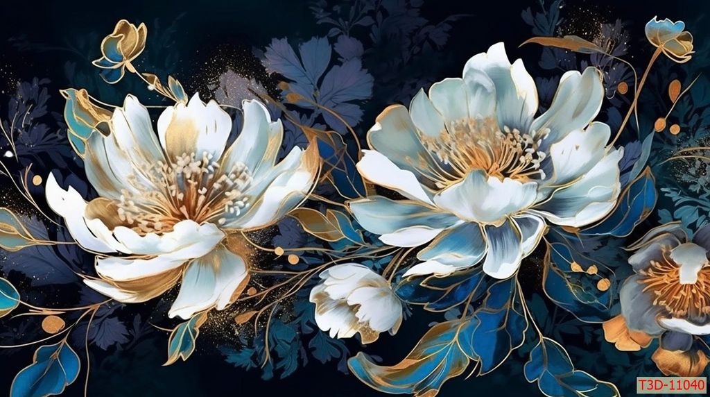 218 - TRANH TREO TƯỜNG PHÒNG KHÁCH HIỆN ĐẠI SANG TRỌNG -TRANH HOA, BÌNH HOA 3D | T3D-11040