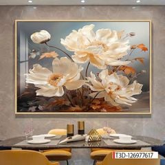 287 TRANH TREO TƯỜNG HOA 3D - TRANH TREO PHÒNG ĂN - TRANH TREO PHÒNG BẾP | MÃ TRANH T3D-126977617