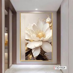580 - TRANH TREO HÀNH LANG, LỐI ĐI- TRANH TRANG TRÍ - TRANH TREO TƯỜNG HOA BÌNH HOA - KIỂU TRANH LIỀN KHỔ | MÃ  Mã: T3D-9324