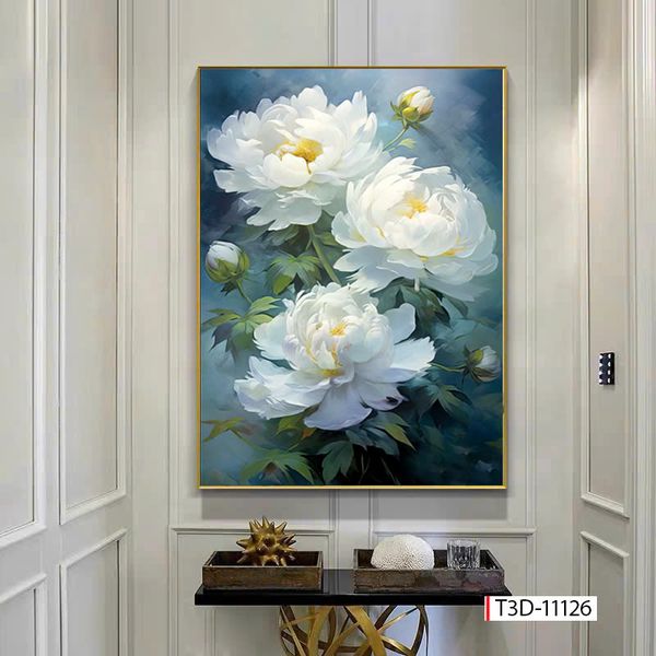 589 - TRANH TREO HÀNH LANG, LỐI ĐI- TRANH TRANG TRÍ - TRANH TREO TƯỜNG HOA BÌNH HOA - KIỂU TRANH LIỀN KHỔ | MÃ  T3D-11126