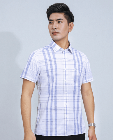Áo sơ mi kẻ sọc nam tay ngắn Phong cách lịch lãm và trẻ trung