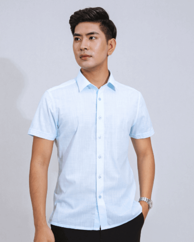 Áo sơ mi ngắn tay nam W&W chất liệu Cotton thoáng mát thấm hút tốt - WSS224B