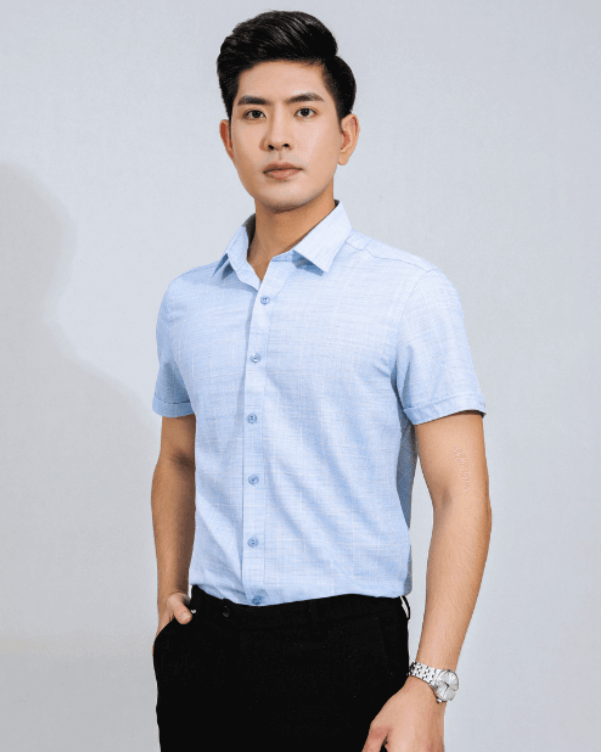 Áo Sơ Mi ngăn Tay Dáng Rộng