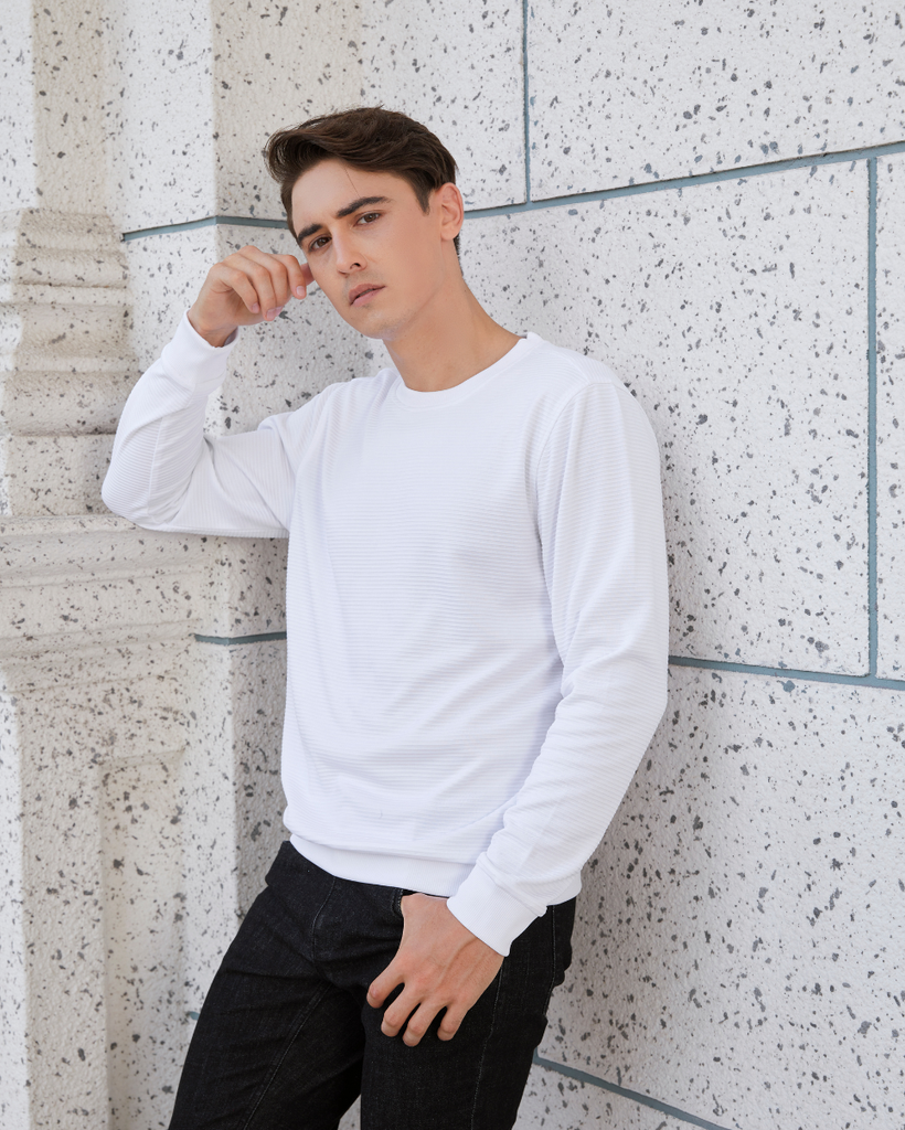 Áo Sweater nam W&W chất liệu 95% Polyester không nhăn bền màu - WSW11