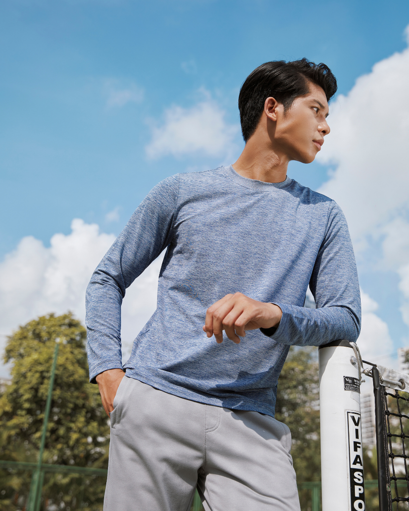 Áo thun dài tay nam W&W chất liệu 95% Polyester mỏng nhẹ giữ ấm - WLT14