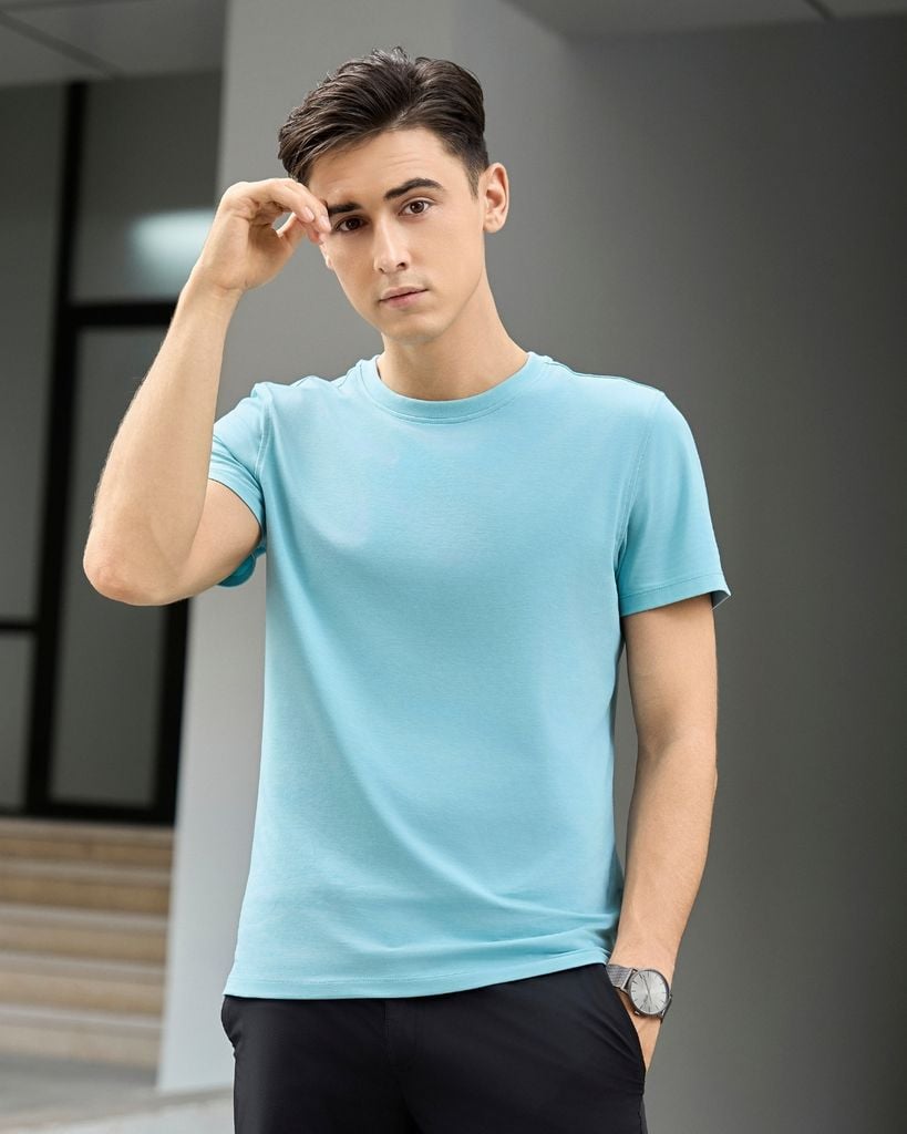 Áo tshirt nam W&W chất liệu CVC mềm mại thoáng mát  - WTS72R