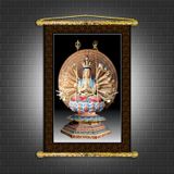 Tranh Quan Âm Thiên Thủ Thiên Nhãn – Vải canvas nẹp sáo gỗ