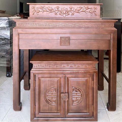  Bàn thờ gia tiên gỗ sồi thọ tủ 2 tầng BT5 