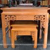 Bàn thờ gia tiên gỗ sồi hoa sen kèm đôn BT1