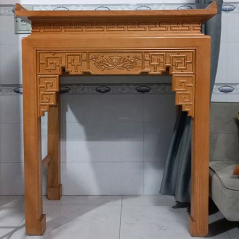  Bàn thờ gia tiên gỗ sồi hoa sen đơn BT3 
