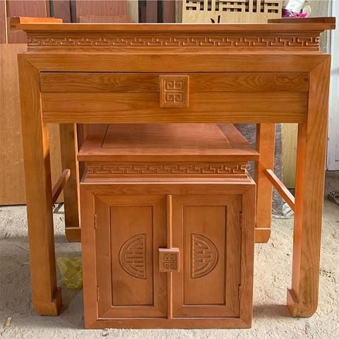  Bàn thờ gỗ sồi đơn giản kèm tủ BT5 