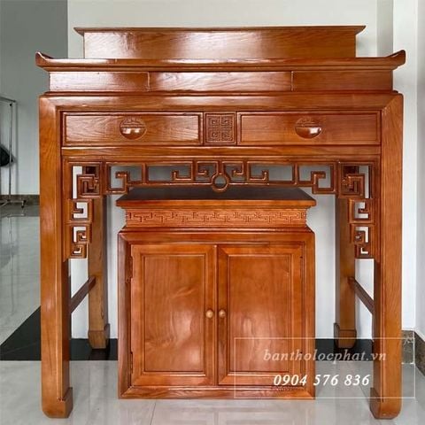  Bàn thờ gỗ sồi 2 tầng kèm tủ BT6 