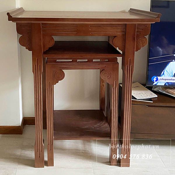 Bàn thờ gỗ sồi kèm ghế đôn BT11