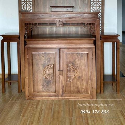  Bàn thờ gia tiên gỗ sồi kèm đôn - M4 