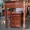 Bàn thờ gia tiên gỗ sồi hoa sen kèm tủ - M1