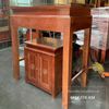 Bàn thờ gia tiên gỗ sồi hoa sen kèm tủ - M1