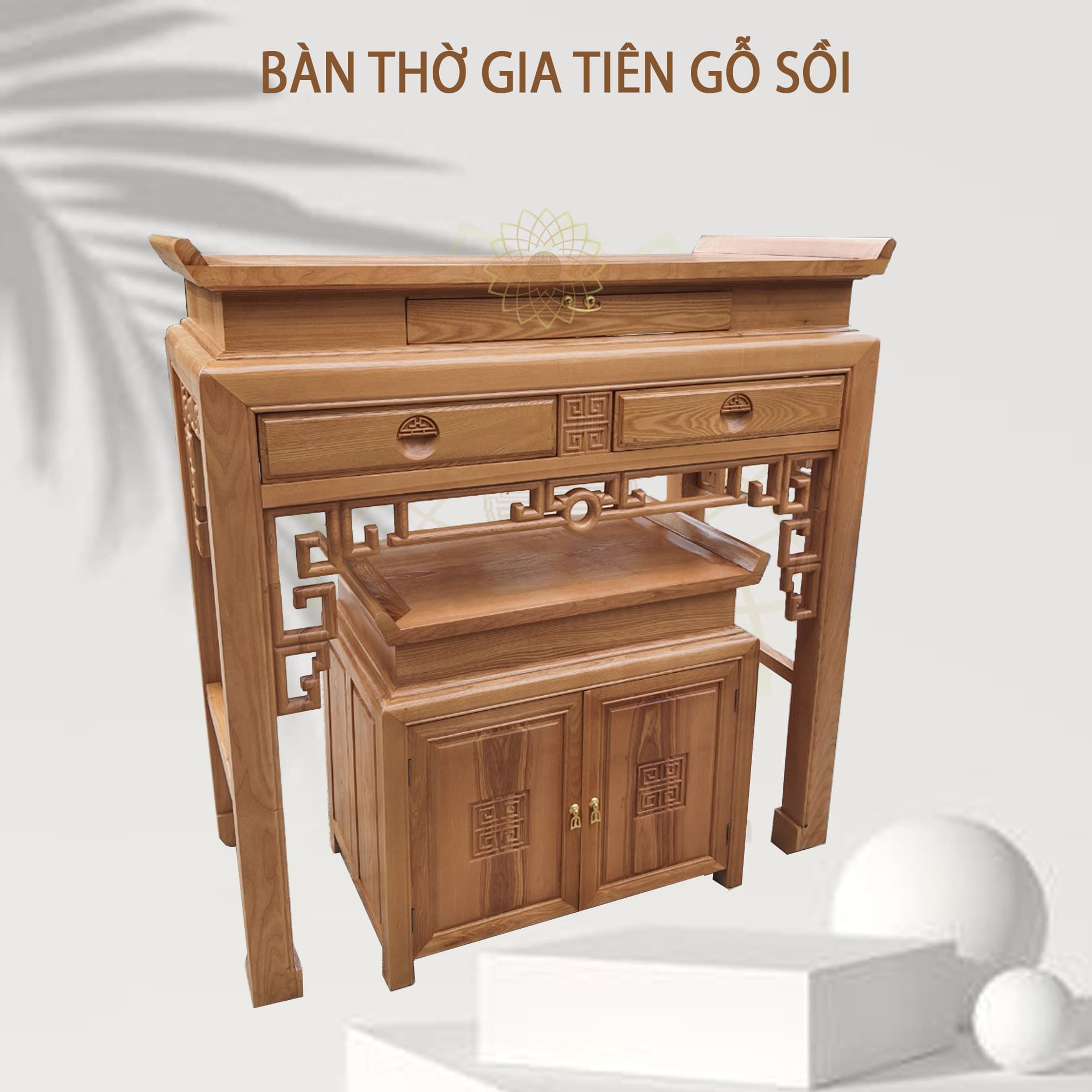 Bàn thờ gia tiên gỗ sồi - BGT4