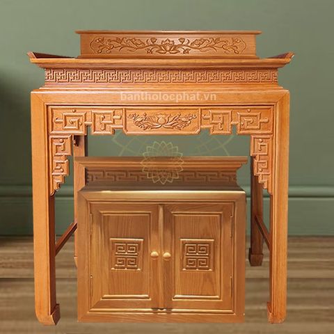  Bàn thờ gỗ sồi 2 tầng kèm tủ BT4 