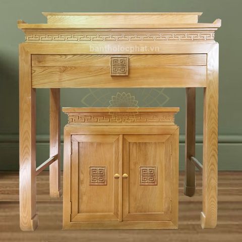  Bàn thờ gỗ sồi 2 tầng kèm tủ BT5 