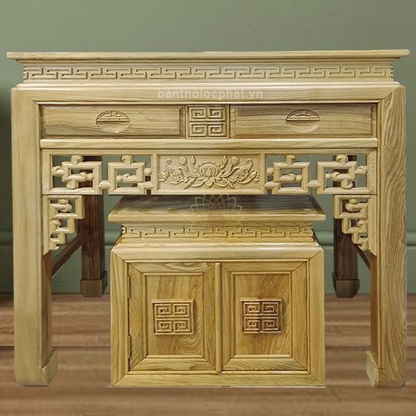 Bàn thờ gỗ sồi kèm tủ BT10