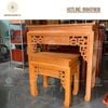 Bàn thờ gia tiên gỗ sồi hoa sen kèm đôn BT1