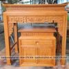 Bàn thờ gỗ sồi hoa sen kèm tủ BT3