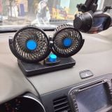  Quạt Máy Đôi Mini 12V Xoay 360 Độ Tiện Ích Trên Ô Tô, Xe Hơi Cao Cấp 