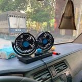  Quạt Máy Đôi Mini 12V Xoay 360 Độ Tiện Ích Trên Ô Tô, Xe Hơi Cao Cấp 