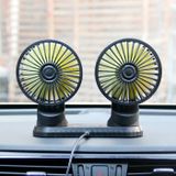  Quạt Máy Đôi Mini 12V Xoay 360 Độ Tiện Ích Trên Ô Tô, Xe Hơi Cao Cấp 