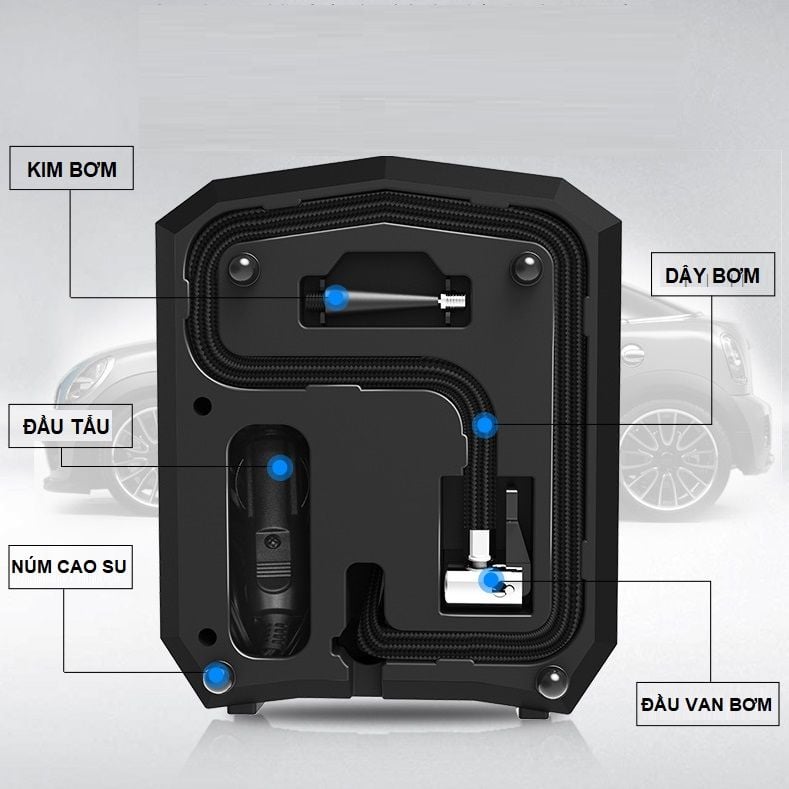  Bơm Lốp Ô Tô AIKESI, Bơm Hơi Ô Tô Điện Tử Tự Động Ngắt AIKESI 