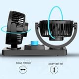  Quạt Máy Đôi Mini 12V Xoay 360 Độ Tiện Ích Trên Ô Tô, Xe Hơi Cao Cấp 