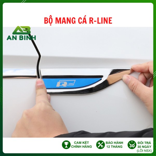  Bộ 2 Mang Cá R-LINE Chữ 3D Kiểu Dáng Thể Thao Trang Trí Xe Ô Tô 