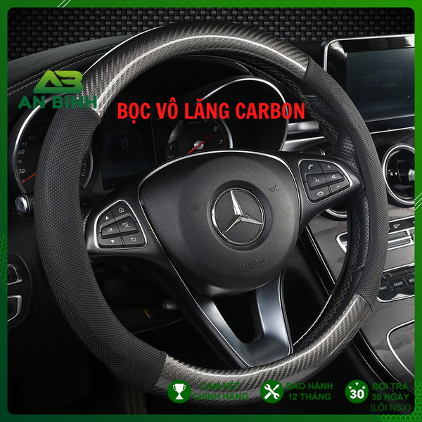  Bọc Vô Lăng Cacbon Cao Cấp, Chống Trơn, Chống Trượt 