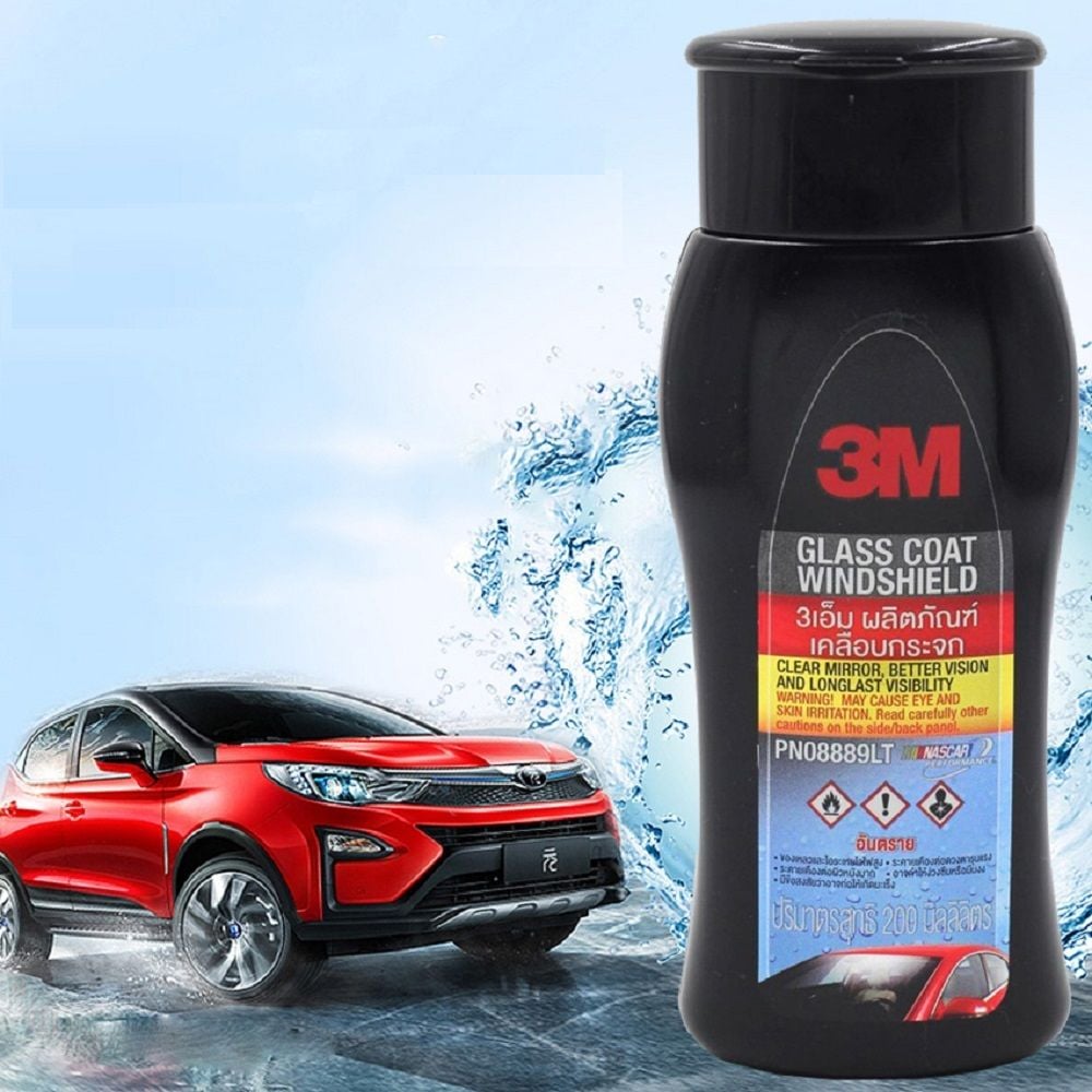  Chống Bám Nước Kính Ô Tô 3M Glass Coat Windshield, Hạn Chế Vết Ố Nước, PN08889LT 200ml 