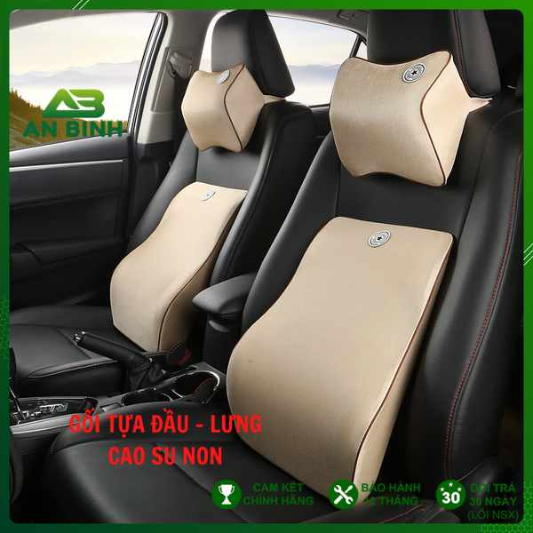  Bộ Gối Tựa Đầu Và Gối Tựa Lưng Cao Su Non Cao Cấp Dùng Trên Ô Tô, Ghế Văn Phòng 