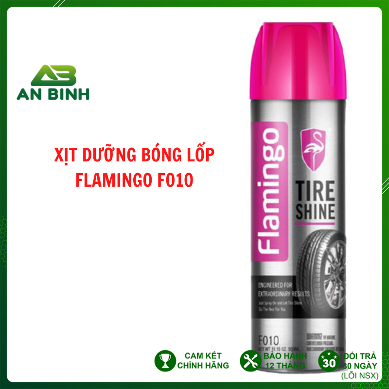  Bình Xịt Dưỡng Bóng Vỏ Lốp Ô Tô, Phục Hồi Nhựa Đen Lốp Xe Hơi FLAMINGO F010 500Ml 